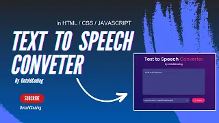 Text To Speech Converter in HTML CSS JS Text To Speech Converter Source code