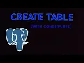 Create Table With constraints in PostgreSql