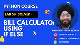 Lab 5b Bill Calculator Python Solved Program Simranjit Singh Monga