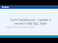 Form DataSource 3 - Update a record in MS SQL Server Table