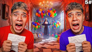 الراهبة الشريرة 🧌تركت لنا رسائل ✉️خطيرة ‼️داخل البلونات الملونه 🎈في منزلنا الجديد 🏡😱