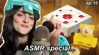 dumb girl puts you to sleep with ASMR in Minecraft Hardcore (ASMR special)