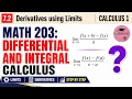 Find the Derivative Using the Limit Definition Calculus 1