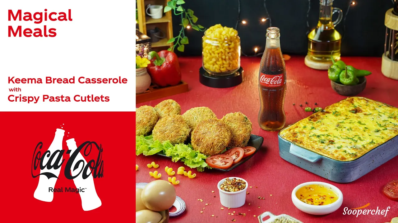 Keema Bread Casserole with Crispy Pasta Cutlets Recipe by SooperChef   Magical Meals with Coca-Cola