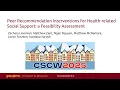 Peer Recommendation Interventions for Health-related Social Support - CSCW 2025