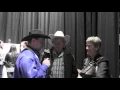 Lane Frost s parents Elsie and Clyde talk with Jason Hetland at the 2013 WNFR on the Rodeo Round Up