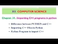 XII Computer Science Importing C Programs in PYTHON Chapter 14 Shyni pradeep