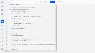 C Program to Convert Decimal to Binary Number Decimal to Binary Conversion in C