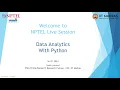 Data Analytics With Python NOC24-CS20 Live Session 1 NPTEL