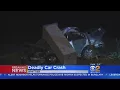Car Slams Into Cement Pillar At Rose Hills Memorial Park