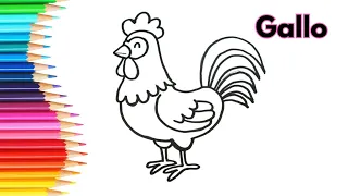 Cómo Dibujar un Gallo 🐓 | Dibujo Fácil Paso a Paso para Niños