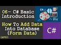How To Add Data Into Database Introduction To C 06