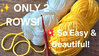 ONLY 2 ROWS The Most Beautiful Easy Crochet Pattern You Ll Ever Try 