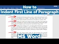 How to Indent the first Line of Paragraph in MS Word How to Apply First line indent in MS Word