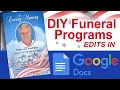 Google Docs DIY Funeral Programs Designs - Air Force Funeral Template