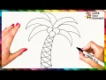 How To Draw A Palm Tree Step By Step Palm Tree Drawing Easy