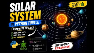 Solar System Animation in Python Turtle Complete Project with Source Code Python Tutorial