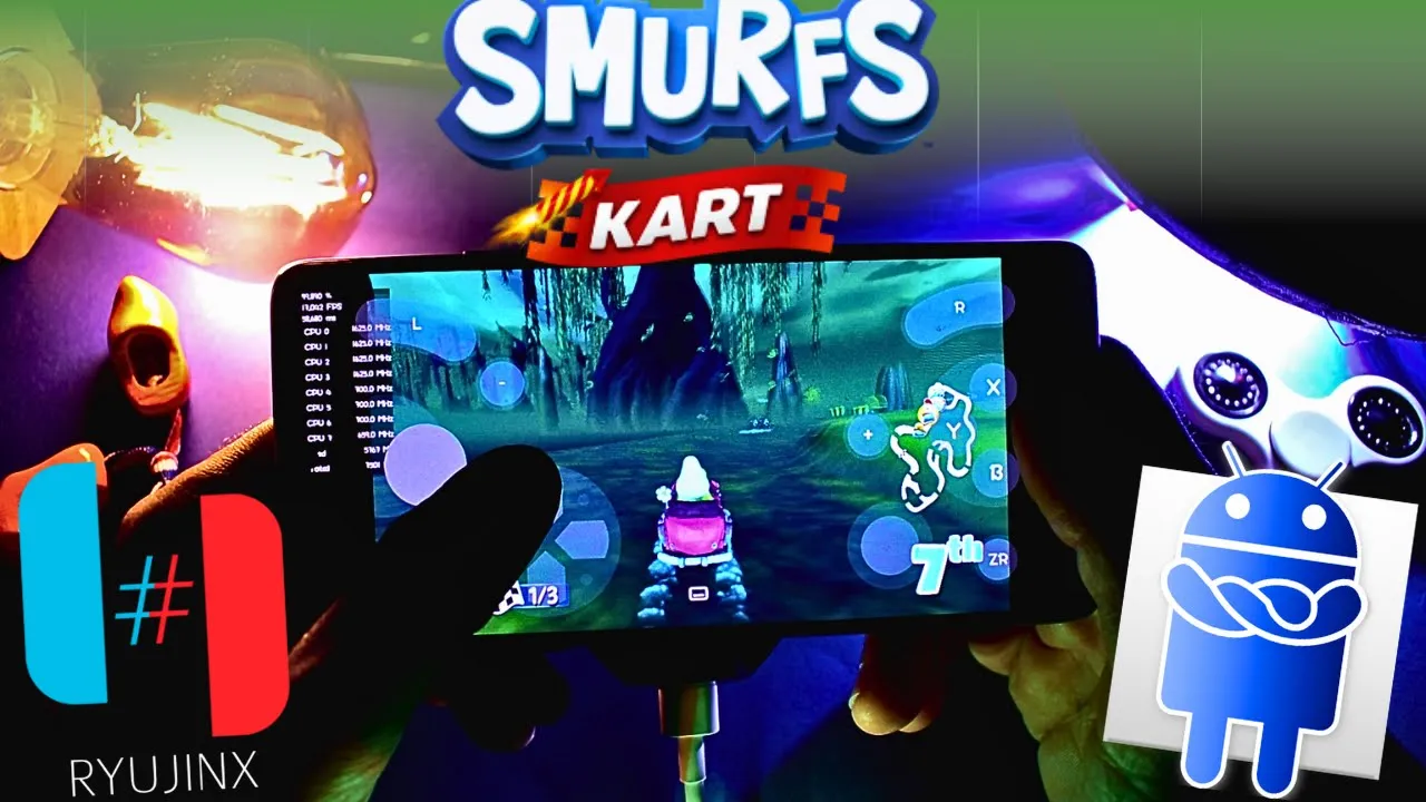 Nintendo Switch Emulator Android | Smurfs Kart Gameplay | Ryujinx Mali GPU