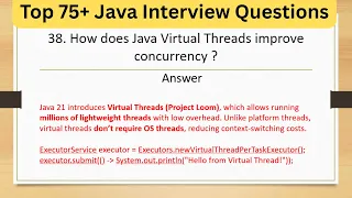 Top 75 Tricky Java Interview Questions - How does Java Virtual Threads improve concurrency