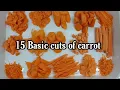 15 types of vegetable cuts basic vegetables cut knife skills with carrot