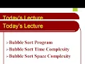 bubble sort Program Time and Space Complexity Lecture 14
