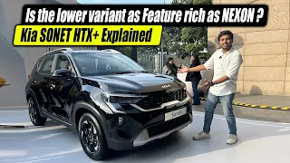 Lower Variant 🔥Kia Sonet HTX+ Variant -Is it worth over Tata Nexon ? Features & Interiors Explained