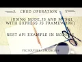 Mysql and node js tutorial CRUD operation using node js and mysql Create Rest Api In Node js
