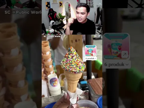 ICE CREAM KOK DI PEGANG GINI‼️