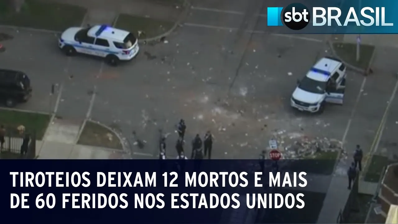 Tiroteios deixam 12 mortos e mais de 60 feridos nos Estados Unidos | SBT Brasil (05/07/23)