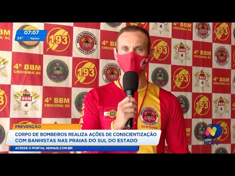 Corpo de Bombeiros realiza ações de conscientização nas praias do Sul do Estado