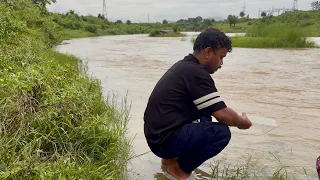 Cooking Prawn Near River | Rain Destroyed Our Camping In Jungle 