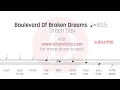Download Lagu Green Day - Boulevard Of Broken Dreams (clean) Drum Score