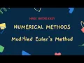 Modified Euler s Method Euler s Method Numerical Methods MME-va