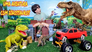 Fazendinha do Felipe - Encontrei Dinossauros de Brinquedo no Vale do Dino Gigante- Dino Park T-Rex