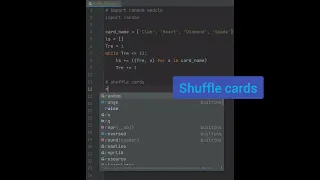 python program to shuffle deck of cards