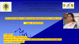 Datatype OOPS Using JAVA SNS Institutions