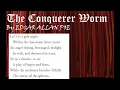 The Conqueror Worm: A Poem By Edgar Allan Poe