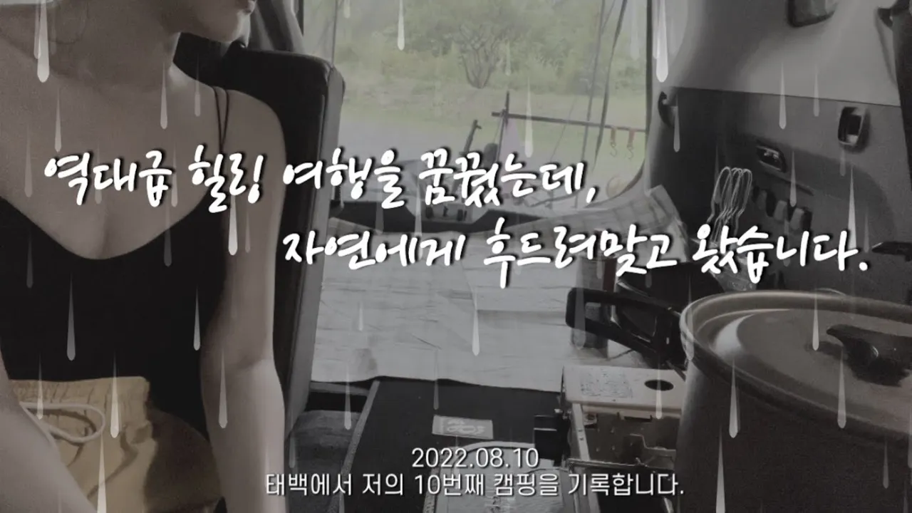 4K)일주일 무계획 캠핑 여행을 강제 종료합니다 | 강아지와 함께하는 캠핑 | 우중차박 | 솔캠 | 태백눈꽃야영장 | 소형suv차박 | 브리즈문차박텐트 썸네일