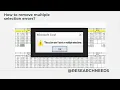 How to remove multiple selection errors