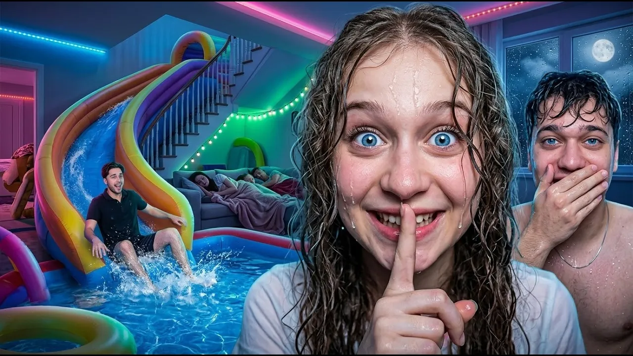 AİLEMİZ UYURKEN EVE GİZLİCE AQUAPARK YAPTIK!