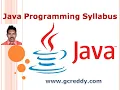 Java Programming Syllabus Java Tutorial for Beginners G C Reddy