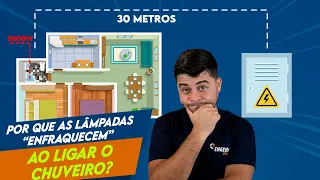 why do light bulbs dim when you turn on the shower 