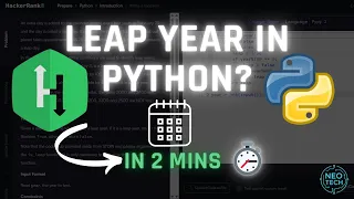 Is it a Leap Year Python Function Explained in 2 Mins HackerRank Solution