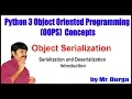 Python Serialization and Deserialization Introduction by Durga Sir