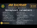 030 Java Dersleri Java ArrayList Sinifi ve metodlari