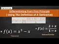 Derivatives from First Principle The Definition of A Derivative