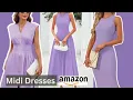 Amazon Casual Lavender Midi Dresses for Women Amazon Dresses for Women