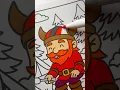 Victor the Viking sites by a campfire