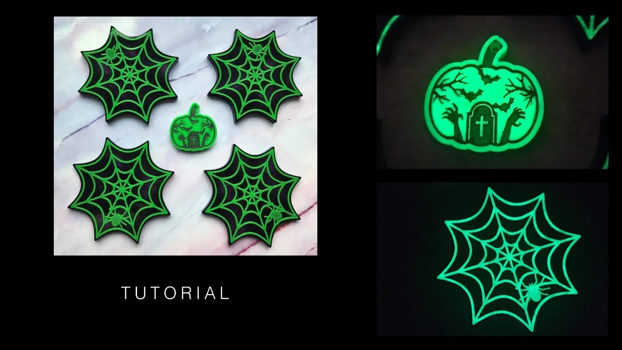 Halloween Spiderweb coasters - 4 pcs