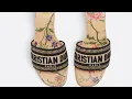 Download Lagu Dway heeled slide- Beige multicolore raffia embroidered with Dior petites Flyers Motif